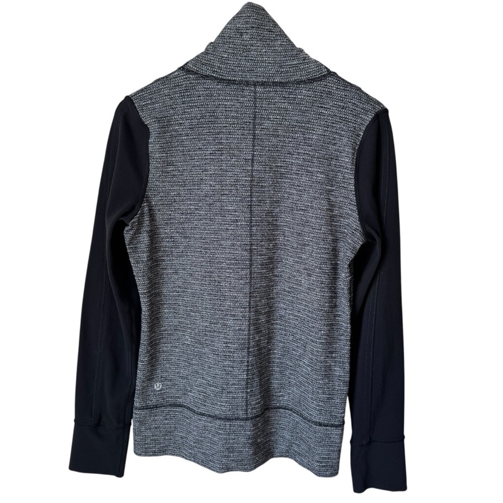 Lululemon Daily Yoga Jacket Coco Pique Black High Neck Collar Women's Size 8 - Picture 7 of 10